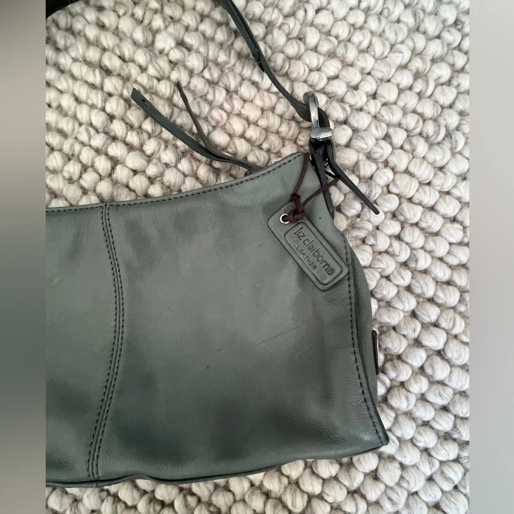 Liz Claiborne Olive Green Leather Shoulder Bag